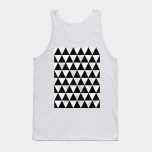 Marble Triangle Pattern - Black and White Tank Top